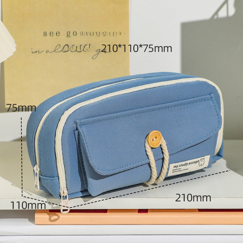 Wholesale 2023 Simple Large Capacity Canvas Pencil Case
